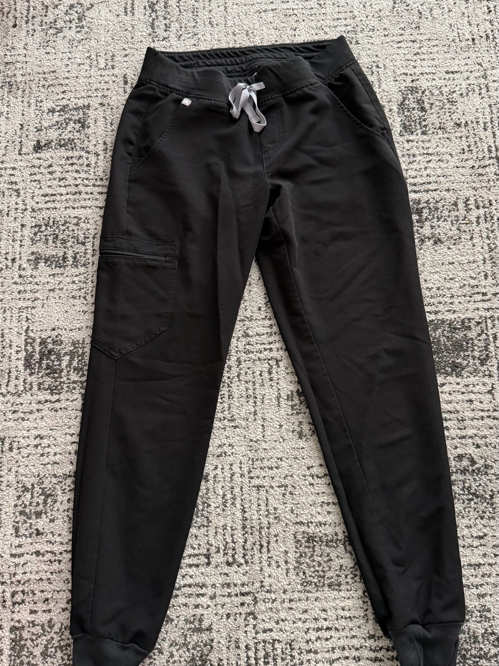 Figs Black Women's Jogger Pants with Gray Drawstring